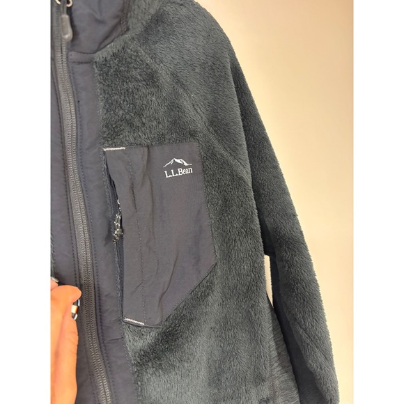 LL Bean Women Fleece‎ Jacket Full Zip Pockets Black Size M Reg - Picture 2 of 8